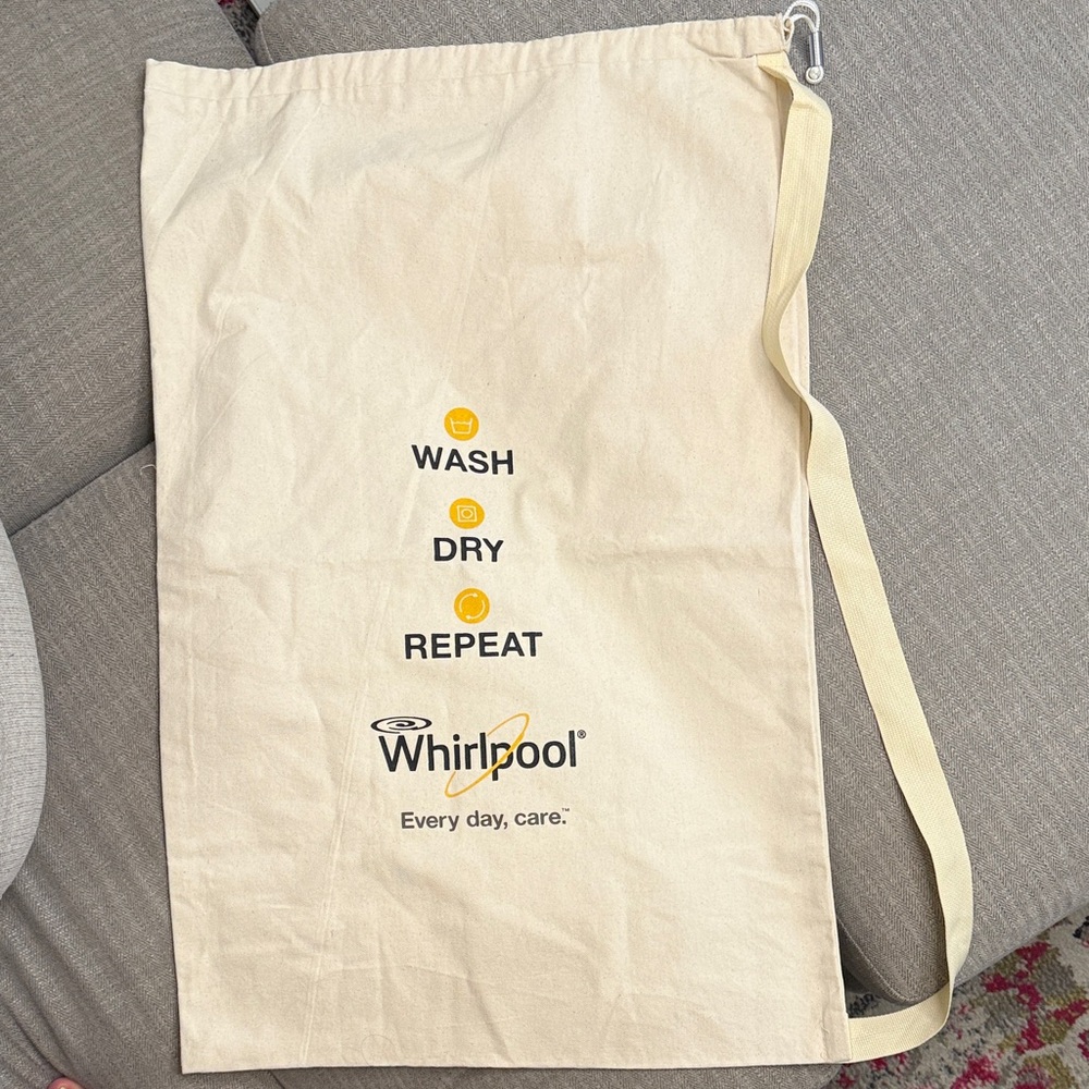 Whirlpool Cream Laundry Bag - Wash Dry Repeat